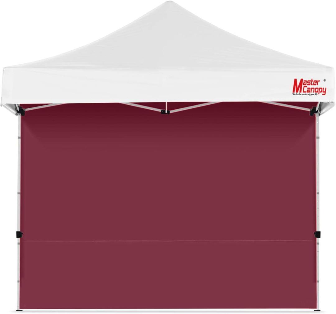 MASTERCANOPY 10x10ft Canopy SunWall Instant Canopy SideWall for Pop Up Canopy Tent Gazebos, UV Protection Sidewall Only, Spliceable (1 Pack, Burgundy)