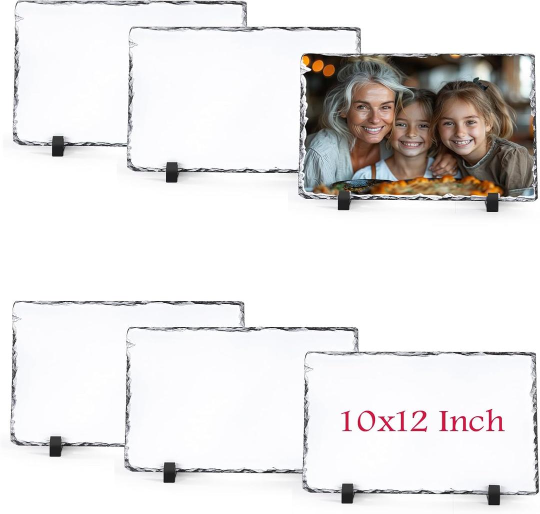Sublimation Slate Blanks 10x12 Inch 6 Pack Sublimation Rock Stone Picture Plaque Bulk
