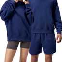 Speedo Unisex-Adult Sweatshirt Crew Neck Pull Over Team Warm Up (Blue, XS)
