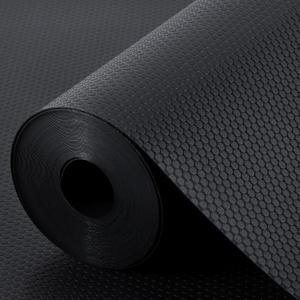 Shelf Liners for Kitchen Cabinets Non Adhesive Drawer Liner for Bathroom Waterproof Refrigerator Liners for Shelves Fridge Plastic Mats Cabinet Cupboard Liner Black 11.8 x 59 Inches