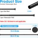MEXAU Black Tension Curtain Rods18 to 36 Inch,Small Curtain Rods No Drilling,Short Spring Tension Rod for Windows Door Closet,Pressure Rod