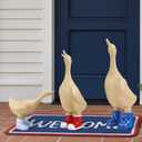 3 Pack 4th of July Porch Decor Patriotic Duck Figurines Duck Statue Resin Rustic Yard Signs Red White and Blue Decoration Lawn Ornaments for Independence Day USA Home Decor, 3 Sizes