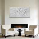 Neutral White Framed Canvas Wall Art, Textured Sculptural Abstract Artwork, Minimalist Modern Wall Decor for Entryway Bedroom, Over Console, 20x40 Inch