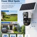 JideTech 6MP Dual Lens Solar Security WiFi Camera Outdoor, AOV Always-On Recording, PTZ 320 Pan 90 Tilt, 8W Solar Panel & 16000mAh Battery, Full Color Night Vision,Humanoid Automatic Tracking