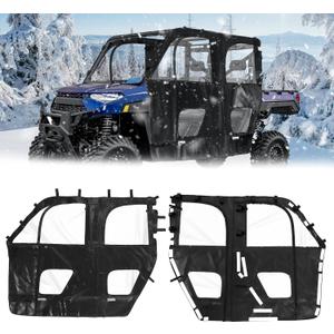 KEMIMOTO Soft Doors Compatible with Polaris Ranger CREW 1000/CREW XP 1000 Premium 2019-2025, YKK Zipper Doors Fit with Side Mirrors, Tear-Resistant & Water-Resistant PVC UTV Cab Enclosure- 6 Seater KEMIMOTO Soft Doors Compatible with Polaris Ranger CREW 1000/CREW XP 1000 Premium 2019-2025, YKK Zipper Doors Fit with Side Mirrors, Tear-Resistant & Water-Resistant PVC UTV Cab Enclosure- 6 Seater