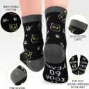 Cat Socks for Women - 60th Birthday Gifts Party Favors for Women, Novelty Cute 60 Year Old Birthday Decorations, Black Gift Idea for Cat Lovers, Funny Gifts for Mom Grandma