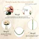 Hotop 40 Pcs Rose Artificial Flowers Bulk with Long Stem,Realistic Silk Fake Roses Bouquet for Home Wedding Centerpieces Party Table Decoration Valentines Gifts(Cream)