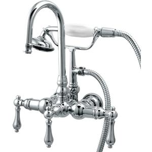 Kingston Brass CC8T1 Vintage Leg Tub Filler with Hand Shower, Polished Chrome,3-3/8-Inch Center
