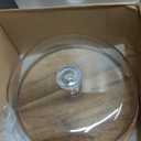 Cake Stand with Lid, Acacia Wood 12in Round Cake Holder, 2-in-1 Dessert Table Display Set & Charcuterie Board for Cheese, Chips & Dips, Nachos, Fruit Platter, Large Acrylic Cake Dome Cover