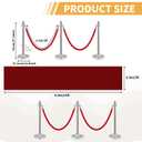 8Pcs Stanchions and Velvet Ropes, Silver Stanchions with Retractable Belts, Crowd Control Barriers with Hollow Base, Red Carpet Ropes and Posts for Event & Party Supplies