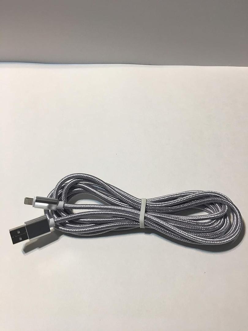 USB 8 pin Charging Cable 10ft Long (Gray)