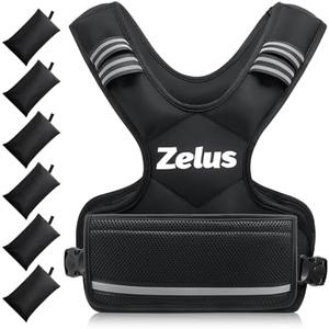 ZELUS Weighted Vest for Men and Women | 4-10lb/11-20lb/20-32lb Vest with 6 Ironsand Weights for Home Workouts | Adjustable Body Weight Vest Exercise Set for Cardio and Strength Training 15 lb