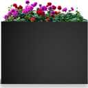 Nessxa Tall Metal Planter Box for Outdoor Plants 38" L x 13" W x 30", Heavy Duty Steel Large Rectangular Planter Box with Removable Insert Shelf, Modern Decor for Tall Plants, Trees, Flowers (Black)