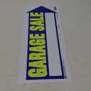 HY-KO Products 22451 Garage Sale Arrow Plastic Sign, 9" x 18", Neon Yellow/Blue