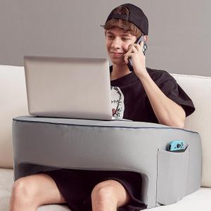 Lap Desk for Adults, Gaming Pillow, Reading Pillow, Lap Desk, Laptop Desk Pillow, Couch Reading Pillow, Memory Foam Bed Rest Pillow for Reading, Laptop Stand for Bed(Grey), L