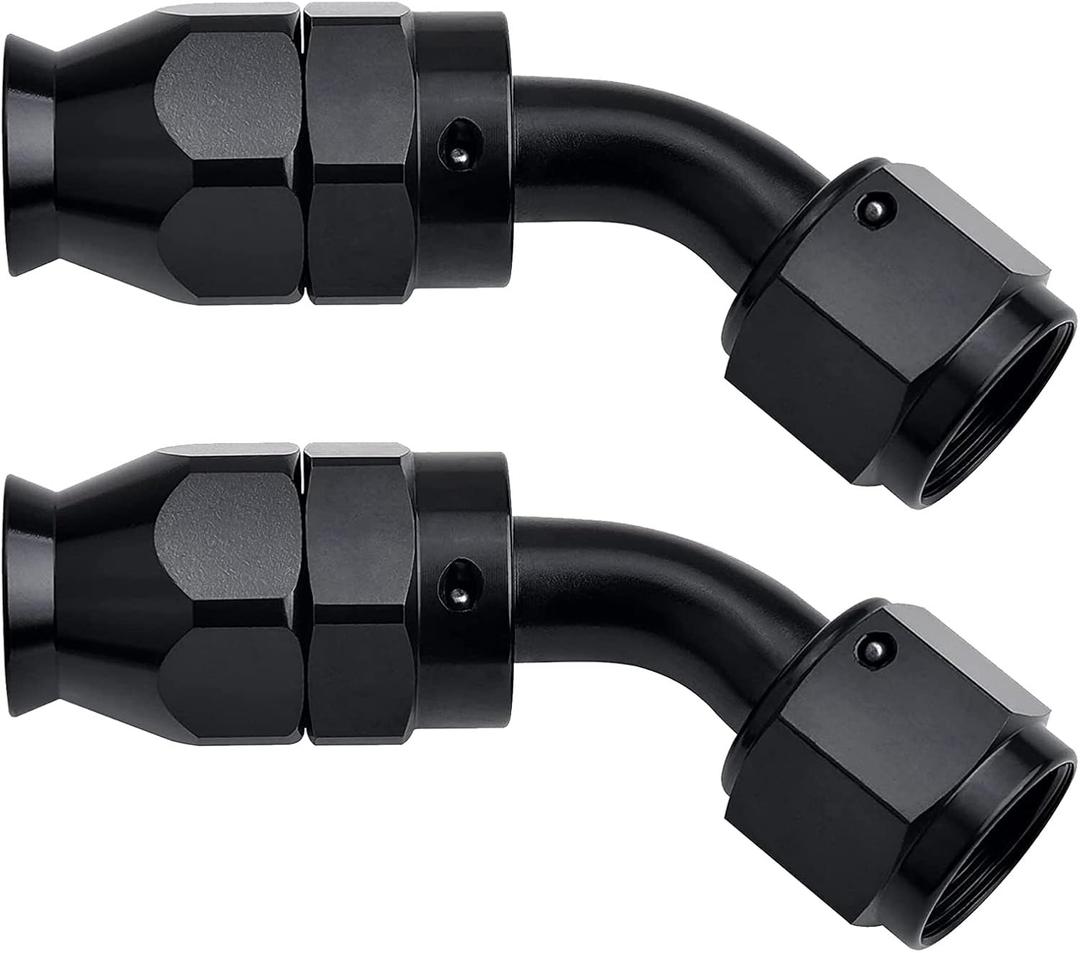 EVIL ENERGY 10AN PTFE Hose End Fitting 45 Degree Black for PTFE Hose Only 2PCS