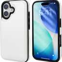 ONETOP Compatible with iPhone 17 Wallet Case with Card Holder, PU Leather Kickstand Card Slots Case, Double Magnetic Clasp and Durable Shockproof Cover 6.3 Inch (White)