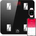 FITINDEX Scale with BMI, Body Fat, Muscle Mass, Smart Scale for Body Weight, Bluetooth, Digital, Sync with App, User Health Equipment (4 Electrode)