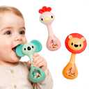 iPlay, iLearn Baby Shaker Rattle Toy, Babies Teething Sensory Toys 3-6-12 Month, Infant Development Tummy Time Animal Rattles Set, Newborn First Birthday Gift 4 5 7 8 9 10 Month Old Toddlers Boy Girl