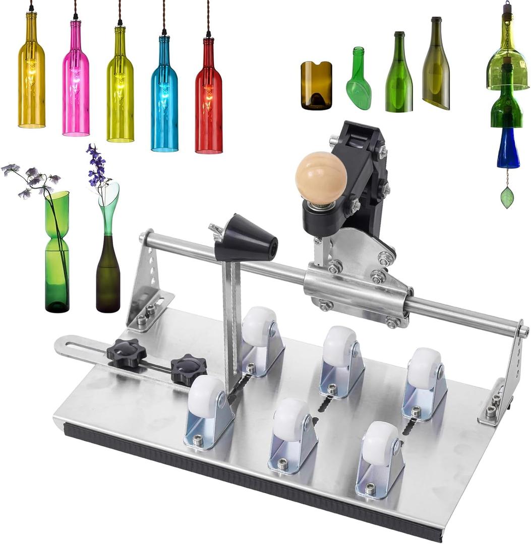 Wine Bottle Cutter,Glass Bottle Cutter kit,Glass Bottle Cutter Set Glass Bottle Cutter for All Shapes, Bottle Cutter Glass Cutter kit Round and Square, Wine Bottle Cutter Tools, Bottle DIY Craft Kit (Asian bank)