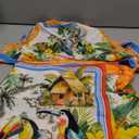 SweatyRocks Women's Tie Backless Tropical Print Halter Top and Shorts 2 Piece Vacation Outfits M