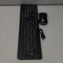 Large Print Wireless Keyboard and Mouse - 7 Colors Backlit Keyboard, Oversize Letters Keys Easy to See and Type, Rechargeable Keyboard and Mouse with Light Up Key, Compatible for PC, Windows, Gaming