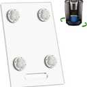 Appliance Slider 360 Rolling Tray for Coffee Maker Acrylic Coffee Pot Slider Tray Countertop Rotation Sliding Tray with Wheels, Small Appliances Mat Clear(Small 13.9"9.4")