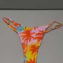 RELLECIGA Women's Adjustable High Cut Thong Bikini Bottom (Medium, Orange Coconut Tree)