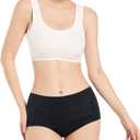 youlehe Women's Cotton Underwear Briefs High Waist Full Coverage Soft Breathable Panties (Black, XXXL)