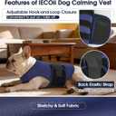 IECOii Calming Anxiety Vest for Dogs, Stretchy Stress and Anxiety Relief Wrap for Storm Fear Travel Loud Noise, Soft Adjustable Thunderstorm Jacket for Anxiety, Dark Blue, Size XL