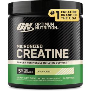 Optimum Nutrition Micronized Creatine Monohydrate Powder, Unflavored, 60 Servings, 300 Grams (Packaging May Vary) (EXP 02/10/28)