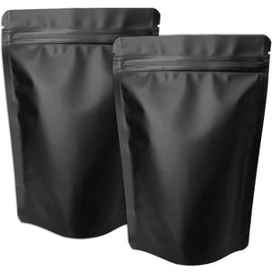 50 Pack Matte Black Stand Up Bags  5 Mil 7x10 Inches Smell Proof Resealable Bags, Heat Sealable Plastic Foil Packaging Pouch Bag, Large Food Storage Pouches