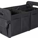 Car Trunk Organizer Car Storage Organizer Collapsible Multi Compartment Car Organizer Adjustable Straps Car Organizer for SUV(Black)