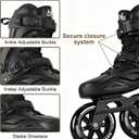 3-Wheel Inline Skates 110mm for Women & Men, High-Speed Performance Roller Skates Blades for Outdoor Fitness, Professional Inline Speed Skates for Female Male, No Brake, Men6.5-7.5/Women7.5-8.5