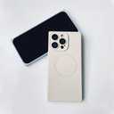 Designed for iPhone 15 Pro Case Silicone Compatible with Magsafe, Camera Lens Protector, Military Grade Shockproof Protective, Rectangle Magnetic Phone Case for iPhone 15 Pro White