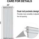 Geometric Navy Blue Sheer Curtains for Door Window, Black Semi-Transparent French Door Screen Curtains with Art Patterns for Multiple Door (25 x 72 Inch, 2 Panels)