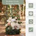 Giegxin 4 Pcs Free-Standing Wedding Aisle Artificial Flowers Rose Walkway Floral Arrangements Chair Decorations for Ceremony Decor Wedding Reception Church Backdrop Outdoor(White)