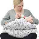 Chilling Home Nursing Pillow Adjustable, Pillow for Breast Feeding Bottle Feeding, Large Size More Support for Mom, Breastfeeding Essentials, Removable Cover