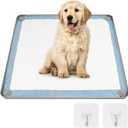 Silicone Dog Pee Pad Holder 24 x 24, No-Spill Raised Edge Potty Tray for Puppies, Puppy Pee pad Holder, Leak-Proof Non-Slip Training Pad Holder with High Sides, Easy-Clean Waterproof Mat with 2 Hooks