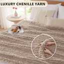 L'AGRATY Chunky Knit Blanket Throw: 50''x60'' Chenille Chunky Knitted Throw Blanket for Bed Couch - Handmade Thick Big Cable Knit Blanket - Large Crochet Rope Blanket for Home Decor(Light Taupe)