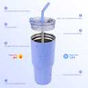 VEGOND 30 oz Insulated Stainless Steel Tumblers with lid and straw Bulk Pack Double Wall Vacuum Coffee Mug with Non-Slip Silicone Base, Sweat Proof Powder Coated Cup for Hot Cold Drinks, Blue 4Pack