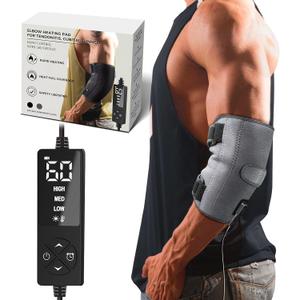 CREATRILL Elbow Heating Pad for Cubital Tunnel and Tennis Elbow Relief, Heated Elbow Brace Arm Heating Pad Sleeve for Ulnar Nerve with Auto Off and Moist Heat Option (Gray)