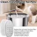 32 Pcs Cat Water Fountain Replacement Filters, 16 Pack Cat Fountain Filters with 16 Pack Sponges for 108oz/3.2L Stainless Steel Pet Water Dispenser Cat/Dog Pet Fountain Filter Replacement