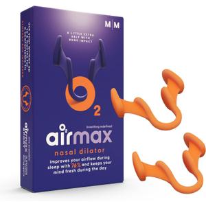Airmax Unisex Classic Nasal Dilators Two-Pack - Anti Snoring Device for Men and Woman - Improves Airflow - Orange - Medium