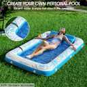 Inflatable Tanning Pool Lounger Float - Jasonwell 4 in 1 Sun Tan Tub Sunbathing Pool Lounge Raft Floatie Toys Water Filled Tanning Bed Mat Pad for Adult Blow Up Kiddie Pool Kids Ball Pit Pool (L), Large