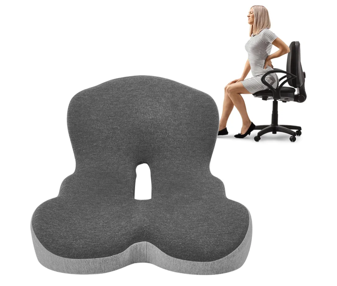 Buttocks Cushion for Office Chair Memory Foam Seat Pad for Butt Support Tailbone Relief Ergonomic Chair Cushion for Home Car Travel or Work (Classic Black