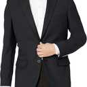 Amazon Essentials Men's Long-Sleeve Classic-Fit Button-Front Stretch Blazer (50, Black)