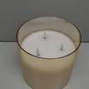 Eywamage 3 Wick Gold Glass Flameless Candle with Remote, Large Flickering LED Battery Pillar Candle  6" H 6"