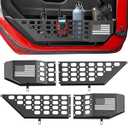 PICURA Metal Front Door Pocket Storage Box for Jeep Wrangler，Door Side Insert Organizer for Jeep Wrangler JL JLU 4XE 2018-2024 & Gladiator JT 2020-2024 Door Storage Expansion Accessories 2PCS, Flag