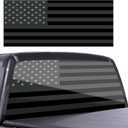 Black Grey American Flag Rear Window Decals for Trucks,Patriotic Back Window Vinyl Stickers Vehicle Windshield Decal,Automotive Perforated Window Film Graphic Decal for Car Decor,66"x 20"